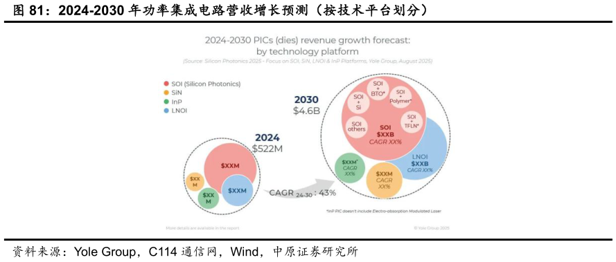 怎样理解2024-2030 年功率集成电路营收增长预测（按技术平台划分）