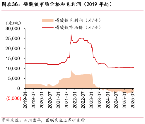 你知道磷酸铁市场价格和毛利润（2019 年起）