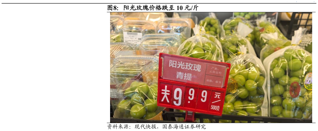 如何解释阳光玫瑰价格跌至 10 元斤