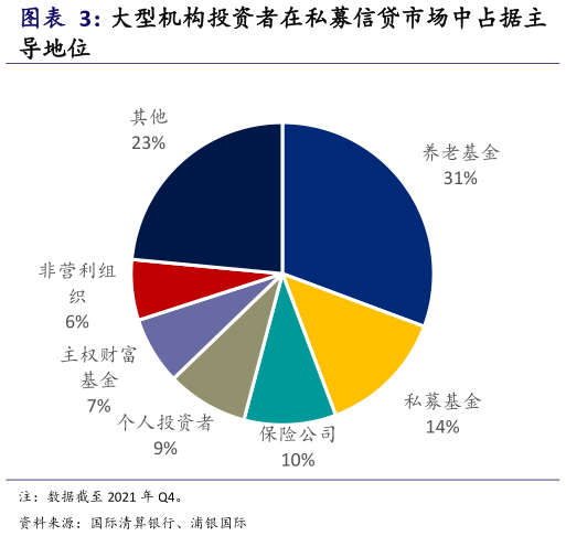 谁能回答大型机构投资者在私募信贷市场中占据主