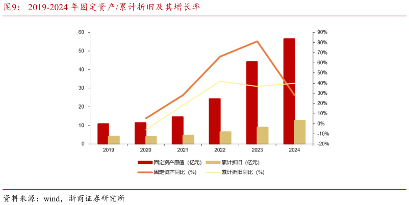 如何了解2019-2024 年固定资产累计折旧及其增长率