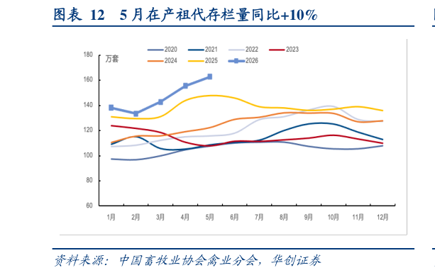 如何了解5 月在产祖代存栏量同比10%