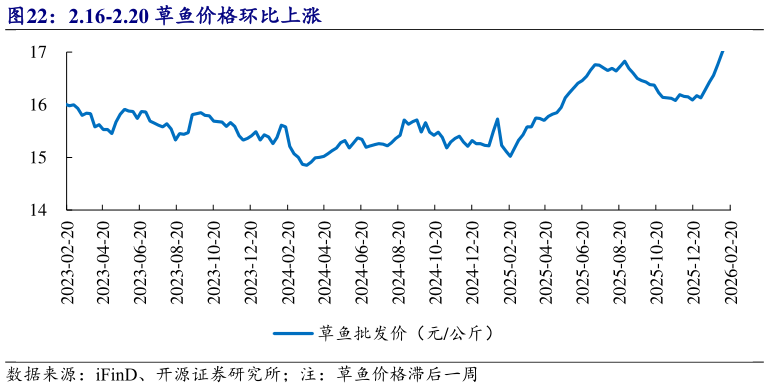 怎样理解2.16-2.20 草鱼价格环比上涨