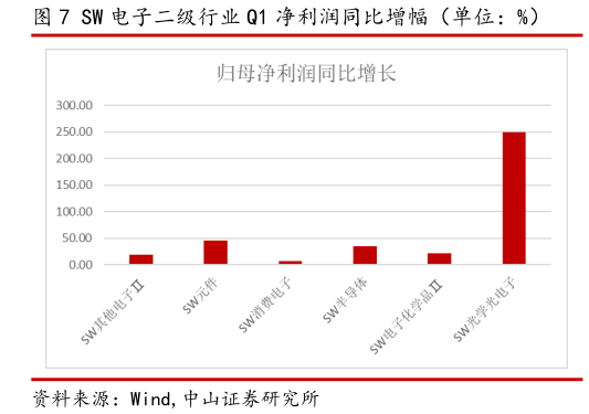 想问下各位网友SW 电子二级行业 Q1 净利润同比增幅（单位：%）