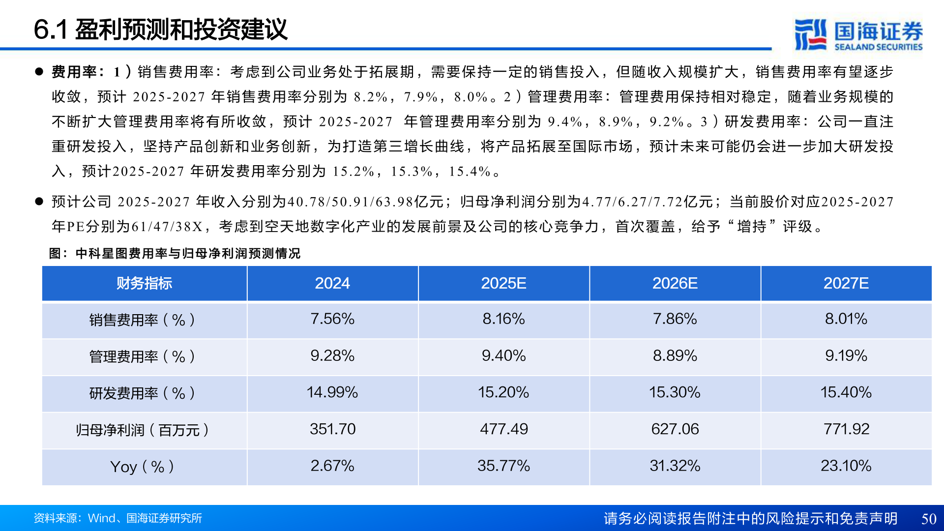 一起讨论下6.1 盈利预测和投资建议