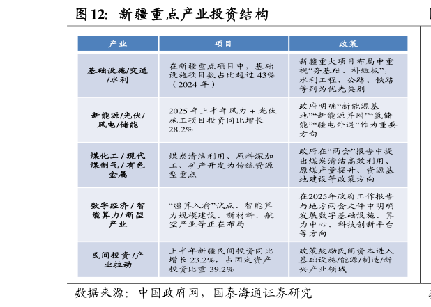 如何看待新疆重点产业投资结构