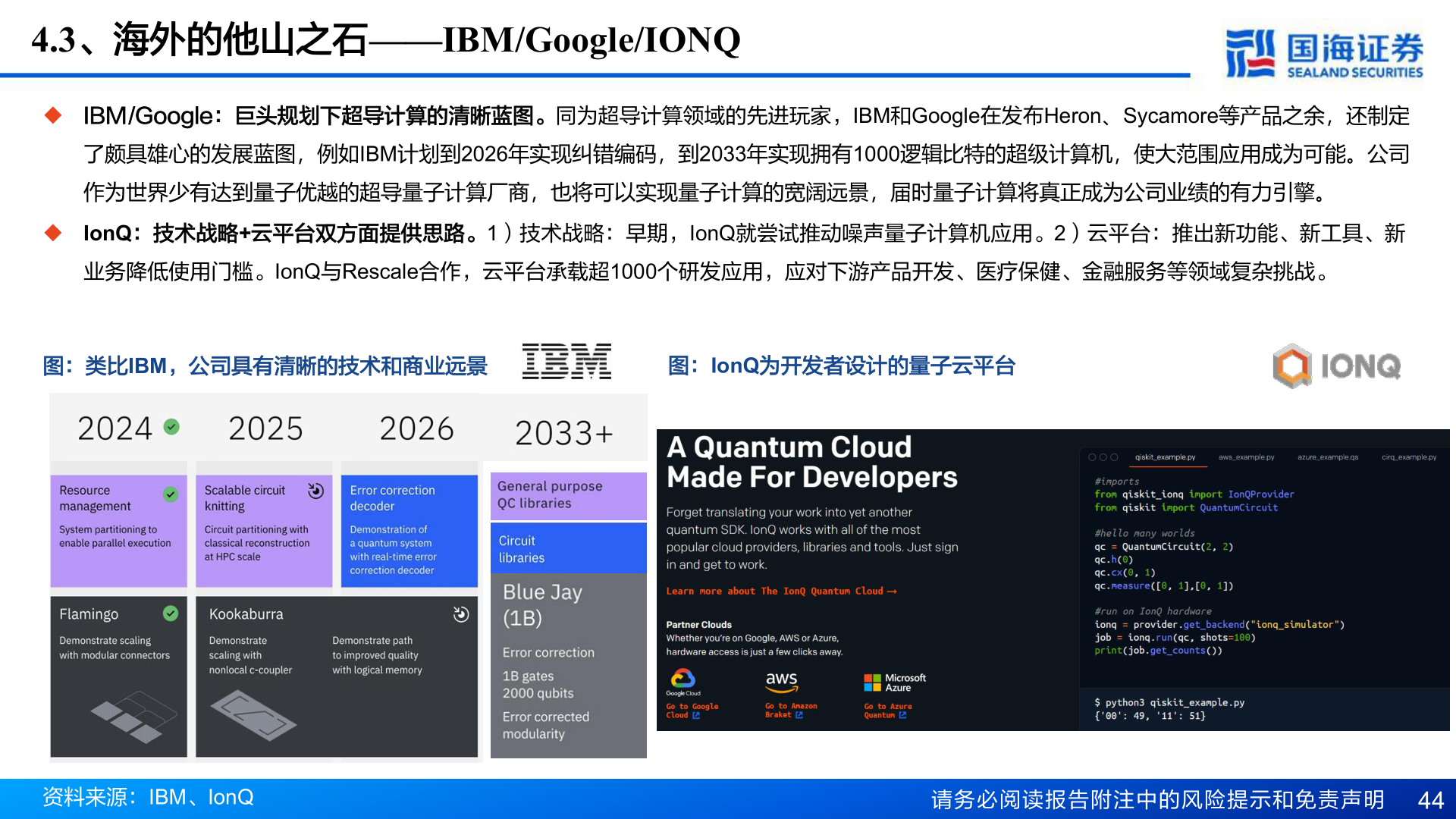 谁知道4.3、海外的他山之石——IBM/Google/IONQ