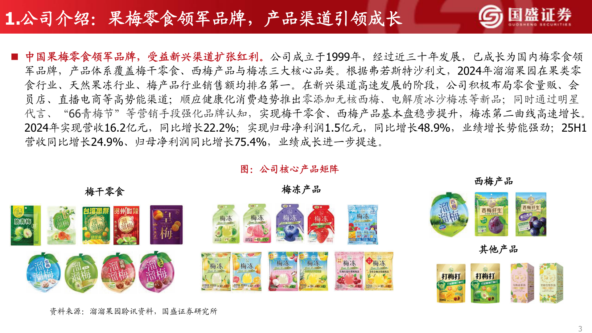 如何了解1.公司介绍：果梅零食领军品牌，产品渠道引领成长