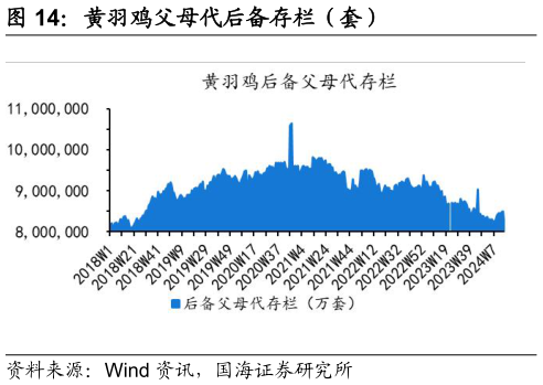 请问一下黄羽鸡父母代后备存栏（套）?