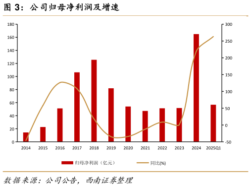 谁知道公司归母净利润及增速