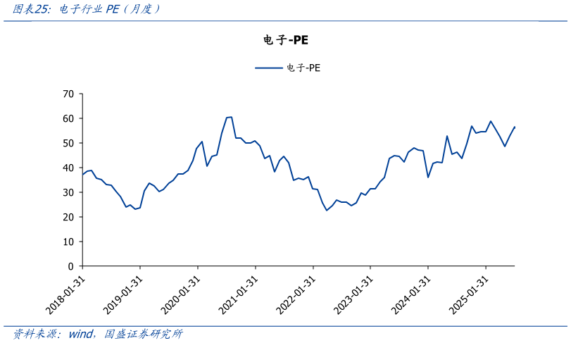 我想了解一下电子行业PE（月度）