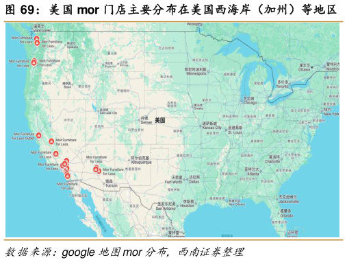 你知道美国 mor 门店主要分布在美国西海岸（加州）等地区