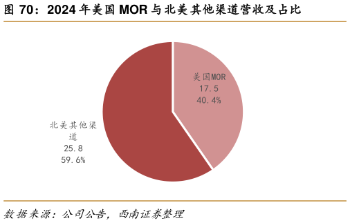 谁知道2024 年美国 MOR 与北美其他渠道营收及占比