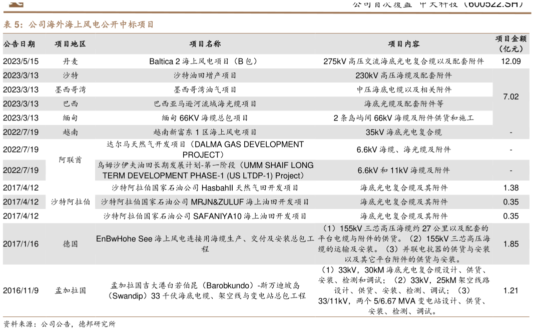 如何了解公司海外海上风电公开中标项目?