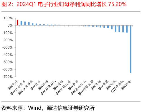 我想了解一下2024Q1 电子行业归母净利润同比增长 75.20%