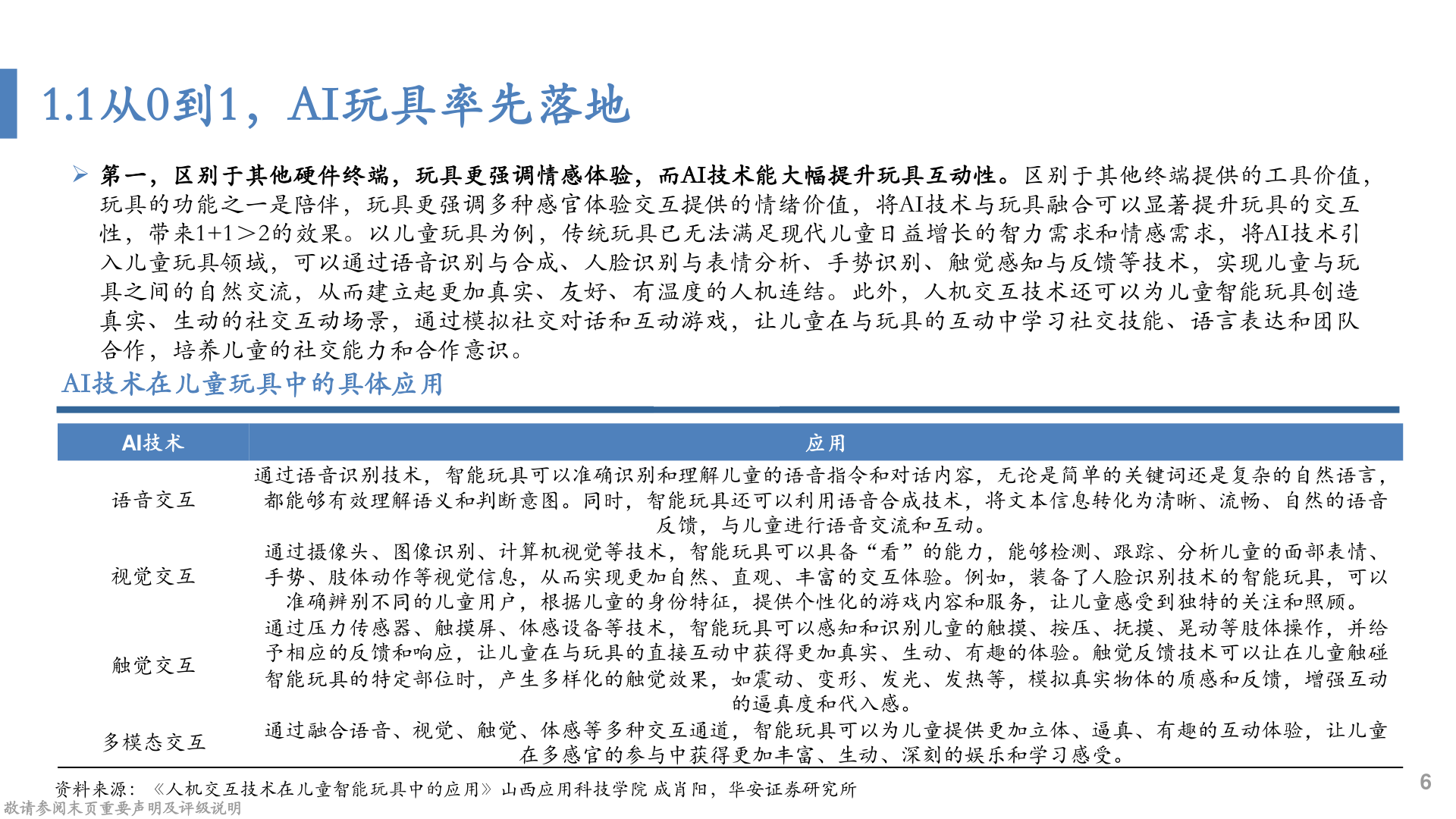 如何了解1.1从0到1，AI玩具率先落地