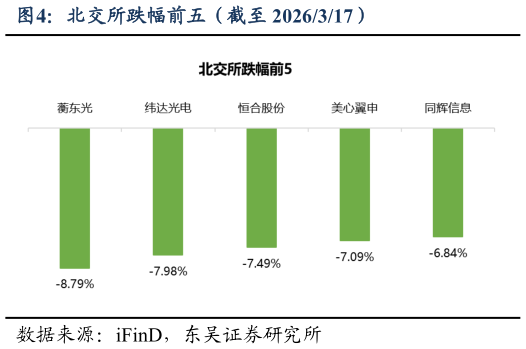 请问一下北交所跌幅前五（截至 2026317）?