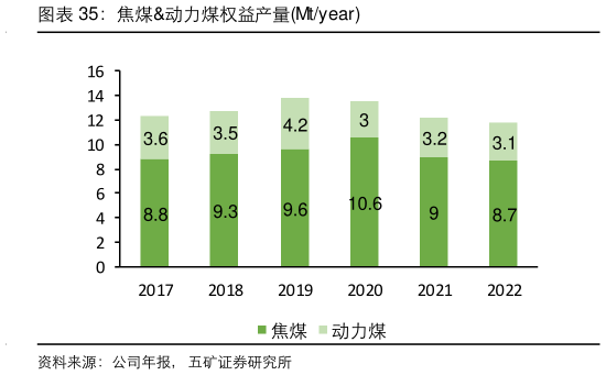 想关注一下焦煤动力煤权益产量Mtyear?