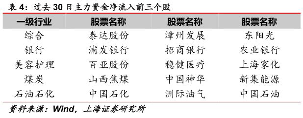 想关注一下过去 30 日主力资金净流入前三个股