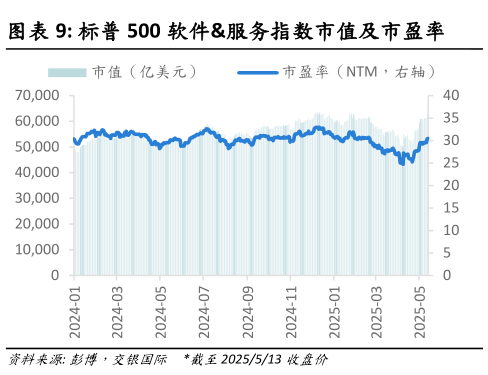 如何解释标普 500 软件服务指数市值及市盈率?