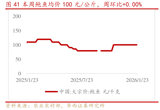 一起讨论下本周鲍鱼均价 100 元公斤，周环比0.00%?