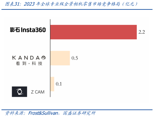 如何看待2023年全球专业级全景相机零售市场竞争格局（亿元）