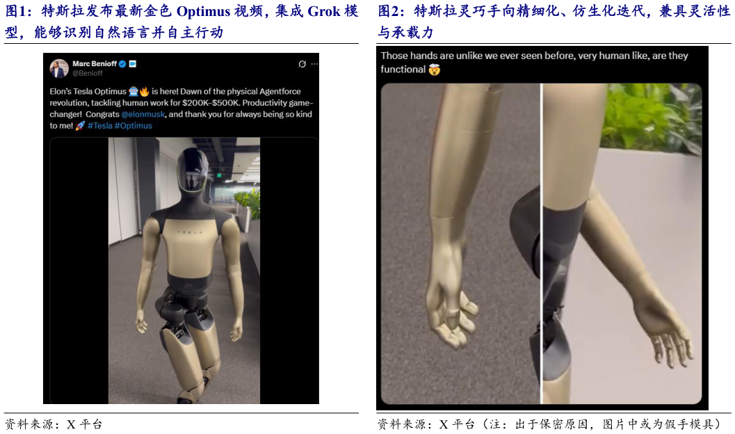 想关注一下特斯拉灵巧手向精细化、仿生化迭代，兼具灵活性