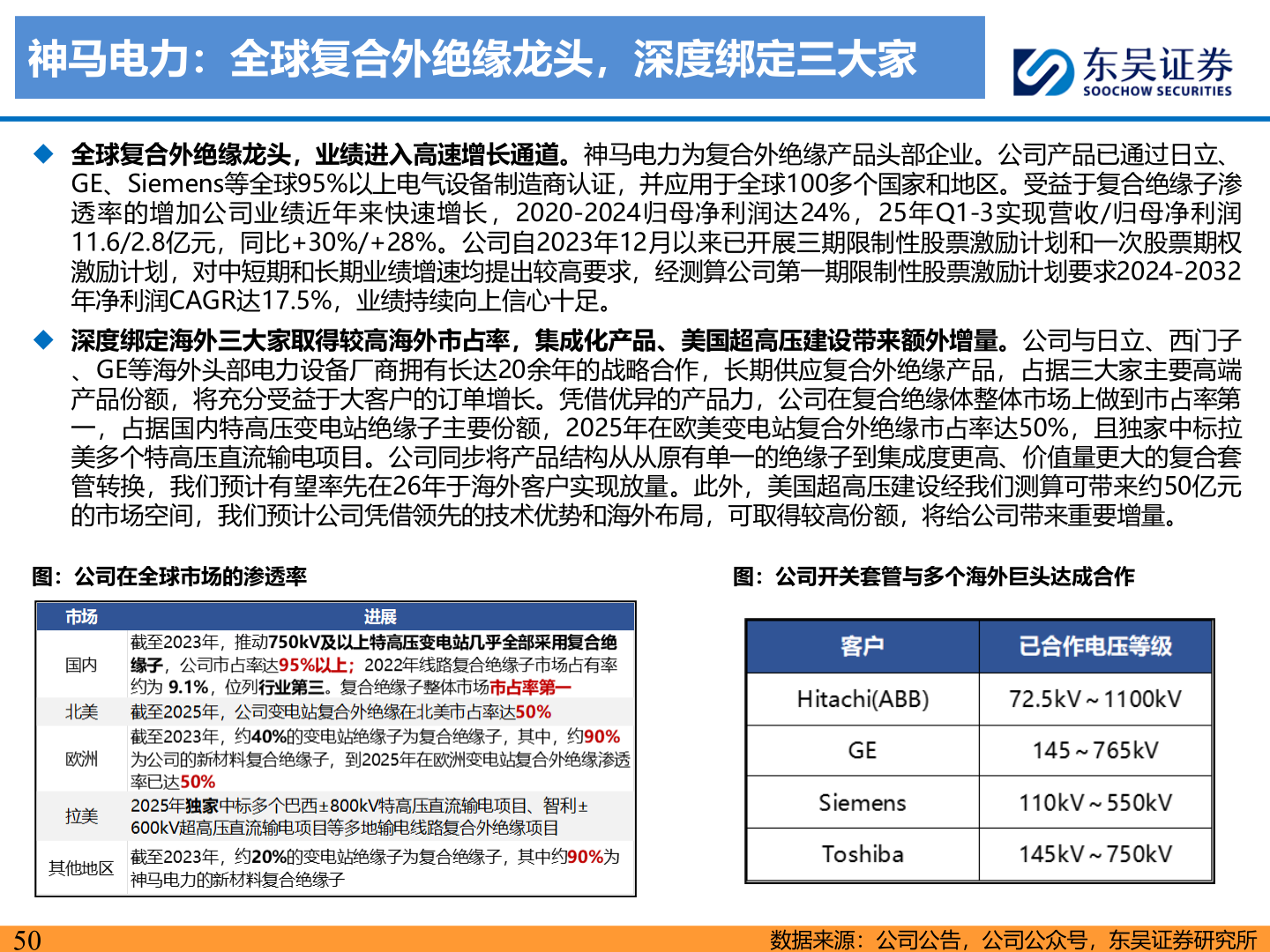 一起讨论下神马电力：全球复合外绝缘龙头，深度绑定三大家