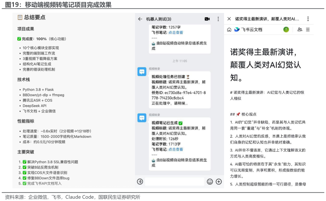 你知道移动端视频转笔记项目完成效果