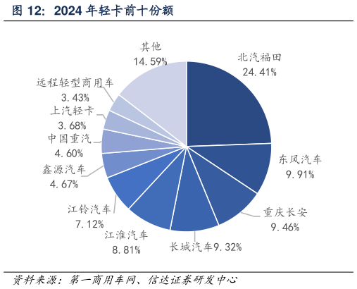 各位网友请教一下2024 年轻卡前十份额