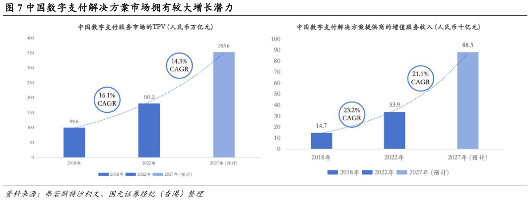 谁能回答中国数字支付解决方案市场拥有较大增长潜力?