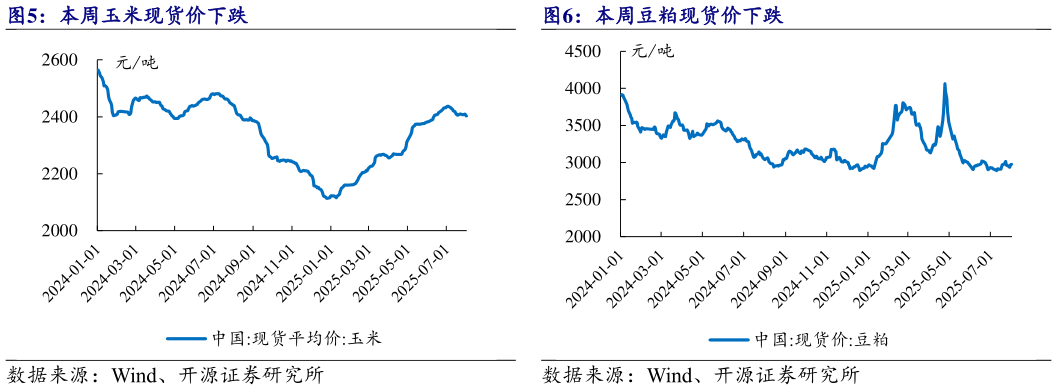 谁能回答本周玉米现货价下跌 本周豆粕现货价下跌?