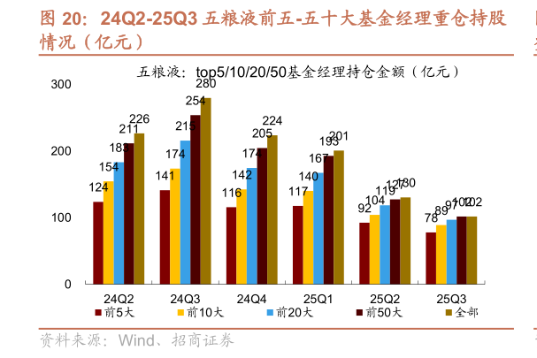 各位网友请教一下24Q2-25Q3 五粮液前五-五十大基金经理重仓持股