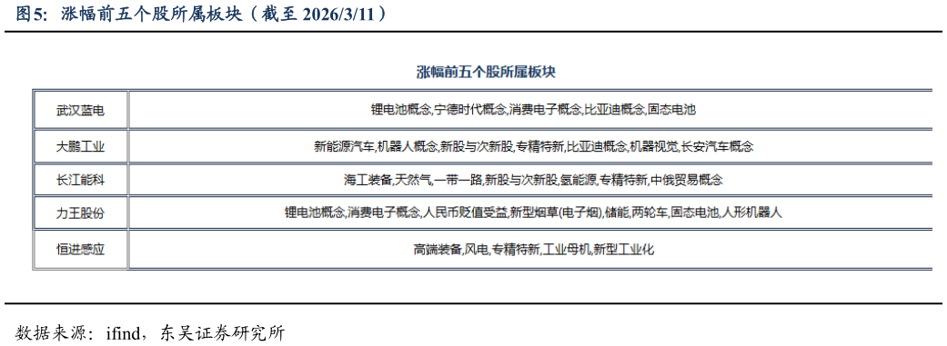 如何看待涨幅前五个股所属板块（截至 2026311）?
