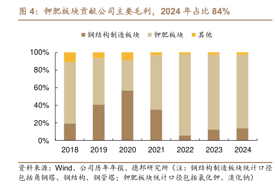 一起讨论下钾肥板块贡献公司主要毛利，2024 年占比 84%