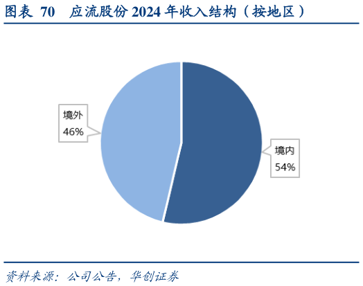 谁知道应流股份 2024 年收入结构（按地区）?