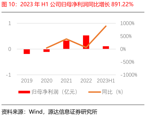 如何看待2023 年 H1 公司归母净利润同比增长 891.22%?