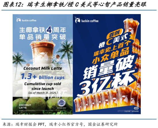 想问下各位网友瑞幸生椰拿铁橙C美式等心智产品销量亮眼    2022-2024年瑞幸年度推新数