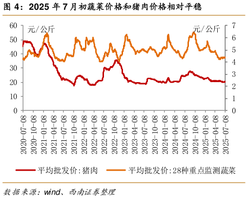 如何看待2025 年 7 月初蔬菜价格和猪肉价格相对平稳