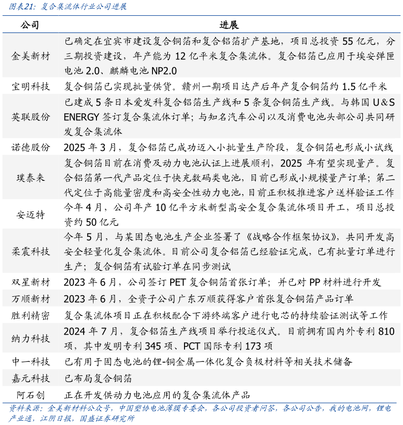 咨询下各位复合集流体行业公司进展