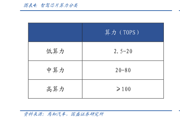 各位网友请教一下智驾芯片算力分类