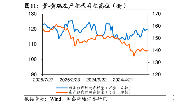 如何才能量-黄鸡在产祖代存栏高位（套）