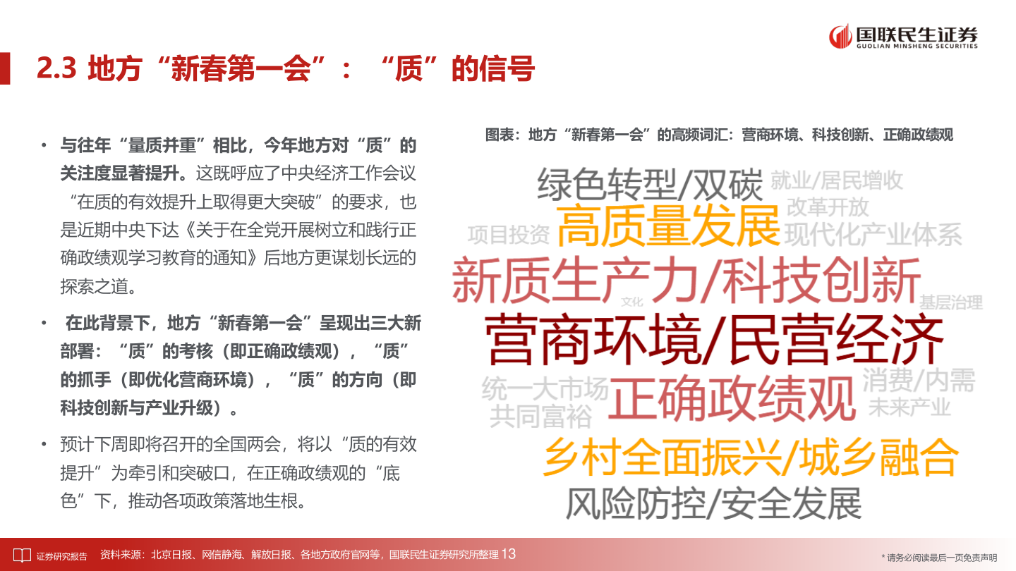 各位网友请教一下2.3 地方“新春第一会”：“质”的信号