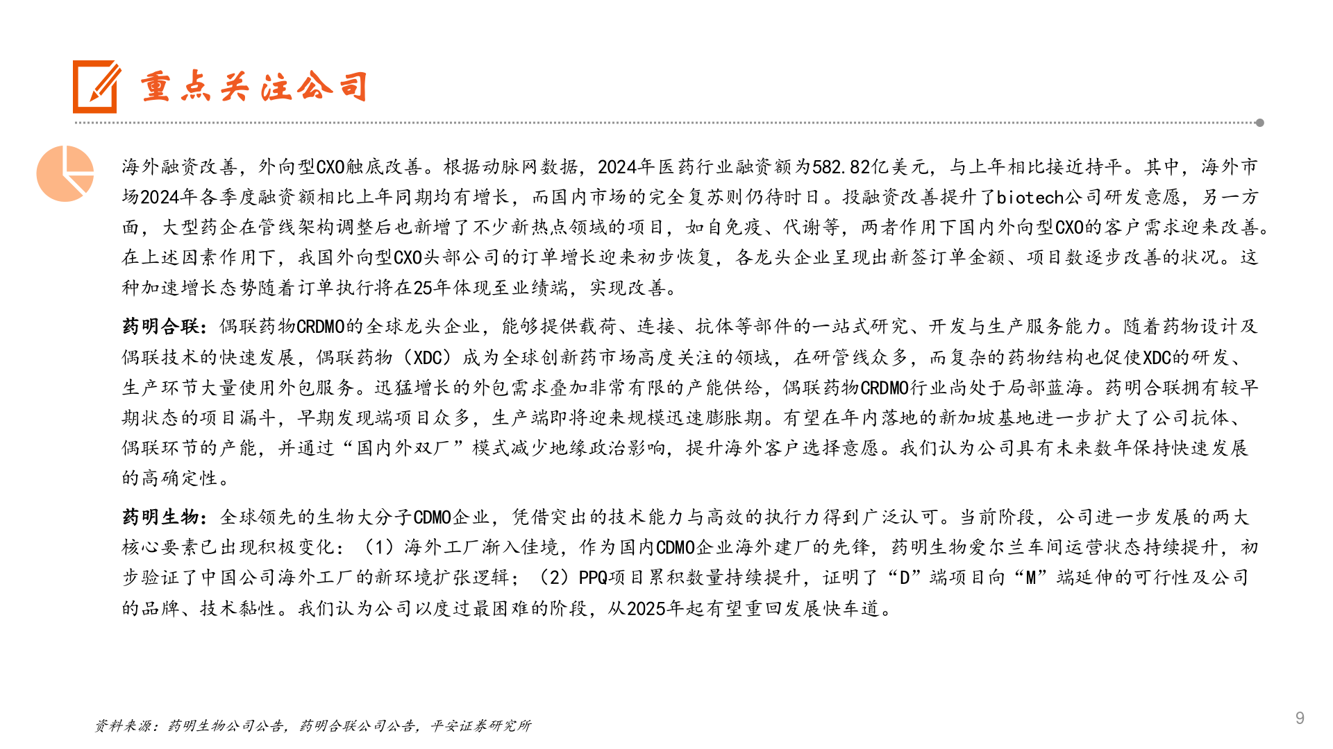 谁知道重点关注公司