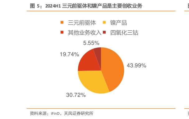 咨询大家2024H1 三元前驱体和镍产品是主要创收业务