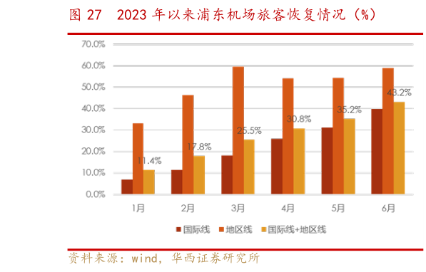 咨询大家2023 年以来浦东机场旅客恢复情况（%）?