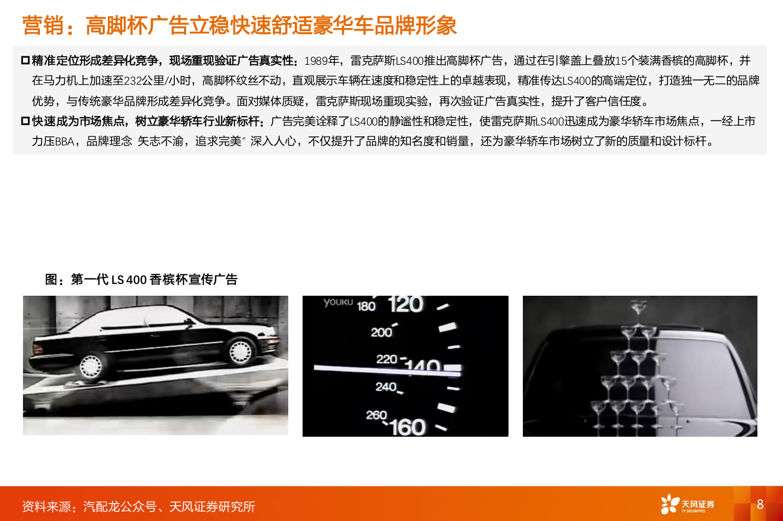 我想了解一下营销：高脚杯广告立稳快速舒适豪华车品牌形象