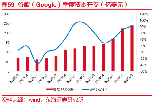 谁知道谷歌（Google）季度资本开支（亿美元）