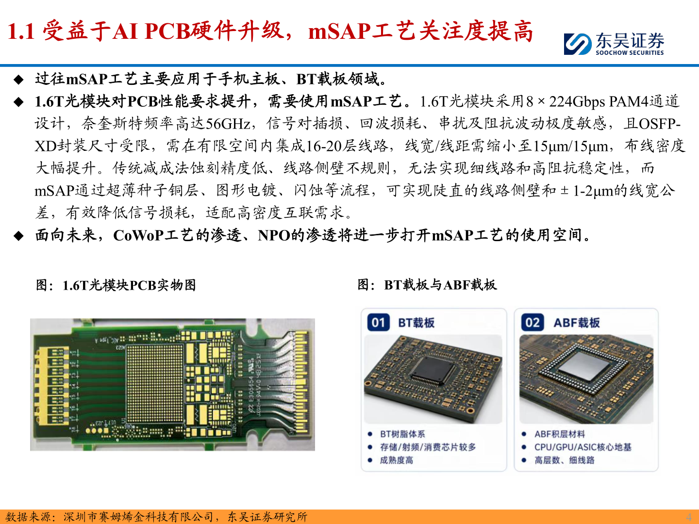 咨询大家1.1 受益于AI PCB硬件升级，mSAP工艺关注度提高