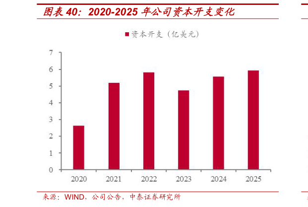 我想了解一下2020-2025 年公司资本开支变化